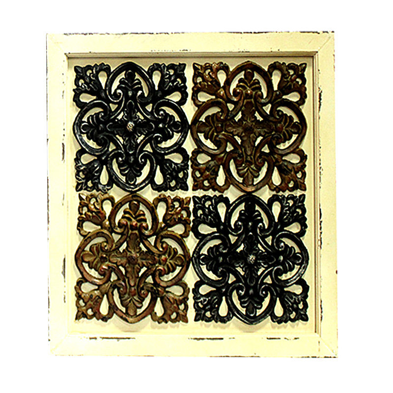 Décoration murale en bois géométrique, Blanc