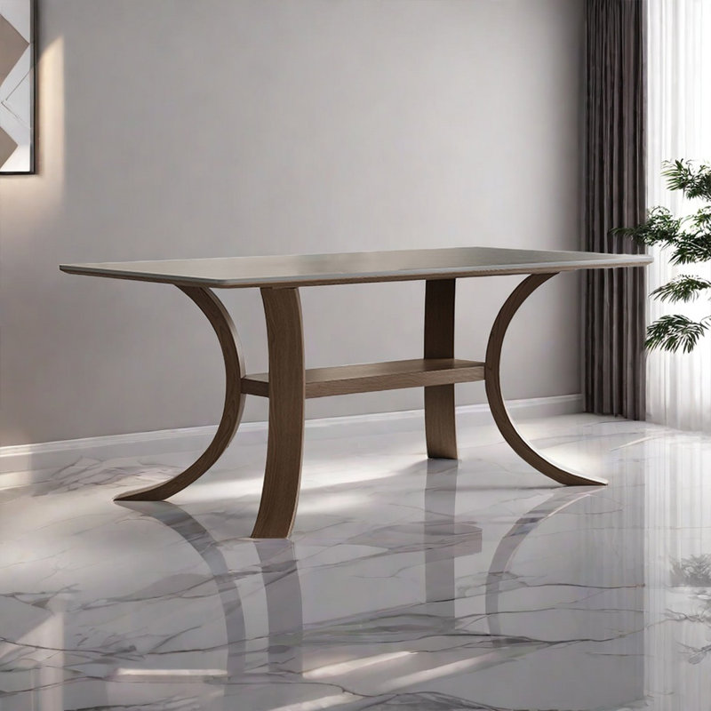 Wabi-sabi style rectangular solid wood rock table, 29.53"H x 63"L x 31.5"W