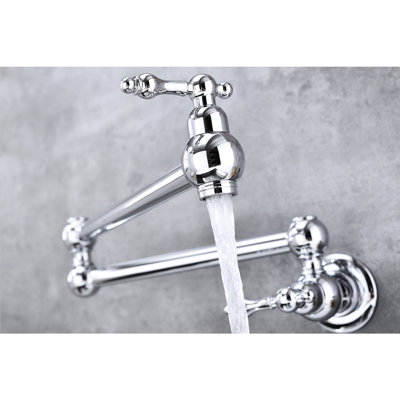 Pot Filler Faucet Wall Mount - , Brass Body, 360 Rotatable, Foldable, , Stable Water Flow Corrosion , Quiet
