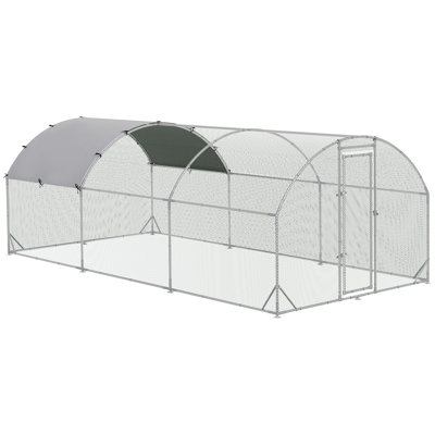 Large Chicken Coop Metal Chicken Run with Waterproof and Anti-UV Cover -  Tucker Murphy Pet™, EC9B0CAF2FEF4DBE9888FC85DFAA9676