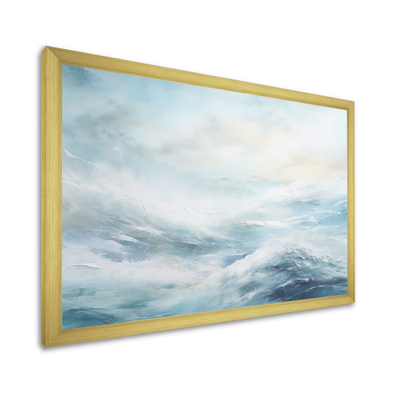 Blue Storm Charm Liquid Art - Storms Canvas Prints, 24" H x 32" W x 1" D, Black Picture Framed