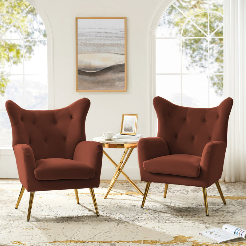 Fauteuil à oreilles 29,25 po Avianna, Burn Brick