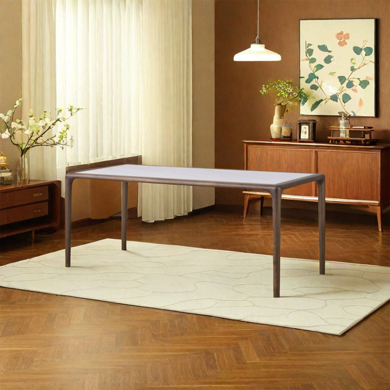 Walnut solid wood dining table, 29.52"H x 55.11"L x 31.49"W