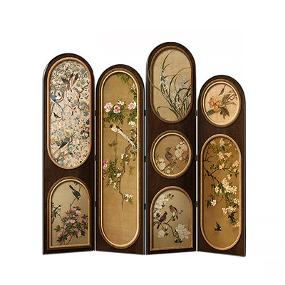 Mid-century Crystal Porcelain Arched Living Room Partition Screen