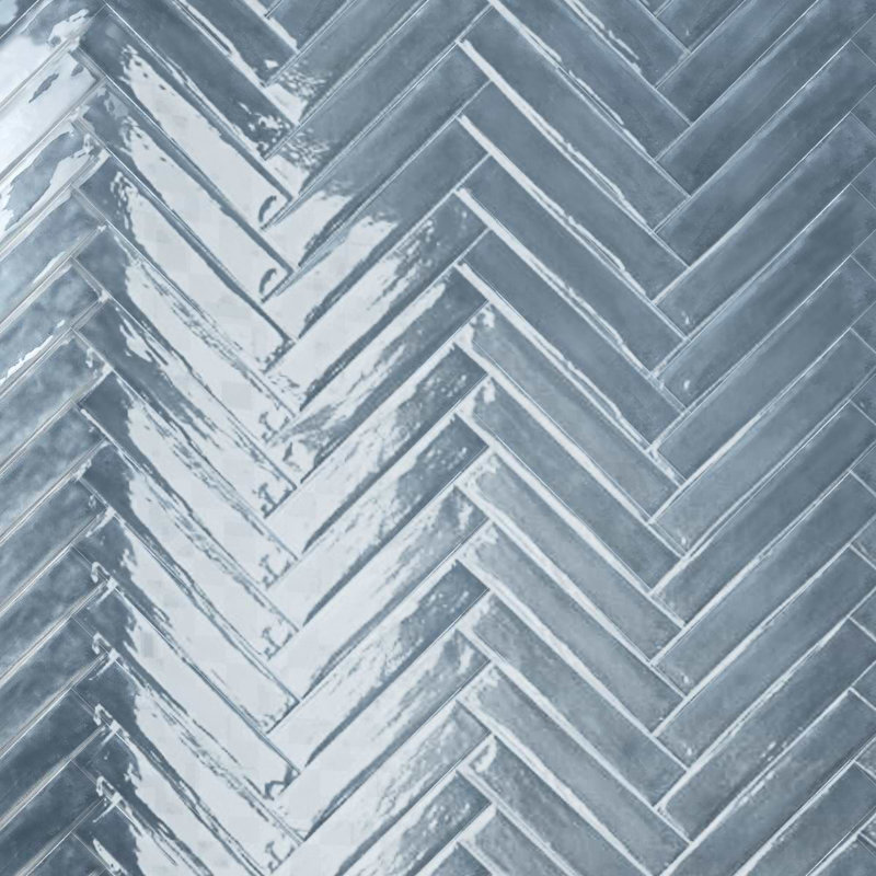 Paint 3x16 Glossy Porcelain Tile, Blu Notte