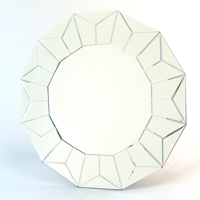 Resa Glass Frame Round Wall Mirror