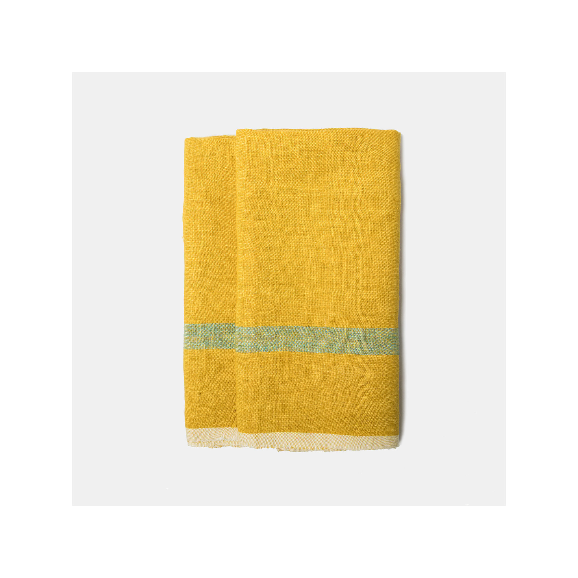 Stripe Tea Towel Kitchen Towel, Lime/Aqua
