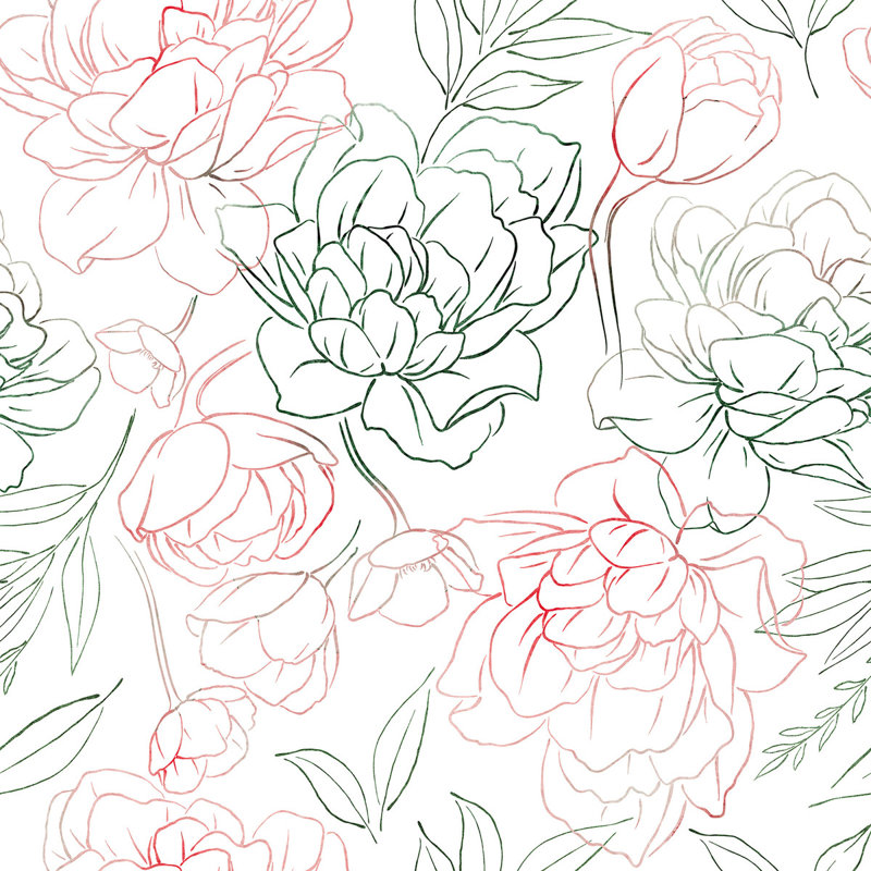 Floral Tile, 2.08' W x 18.75' L