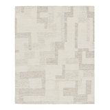 Textural Hand Knotted Wool Geometric Area Rug