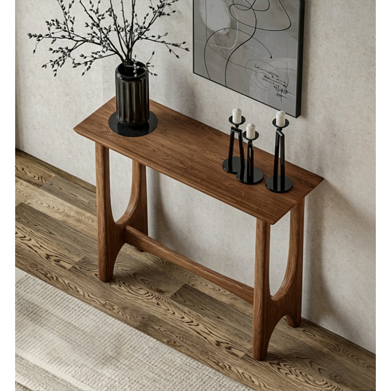 Console en bois massif Wabi-Sabi, Brun, Brun, Brun