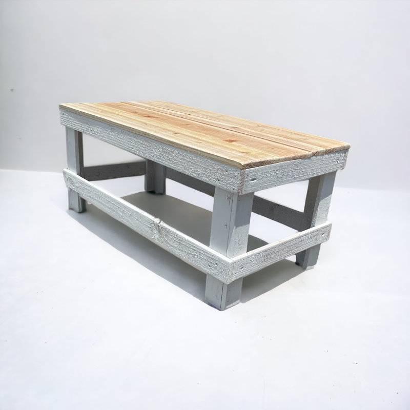Table basse Juliana, Naturel / Blanc
