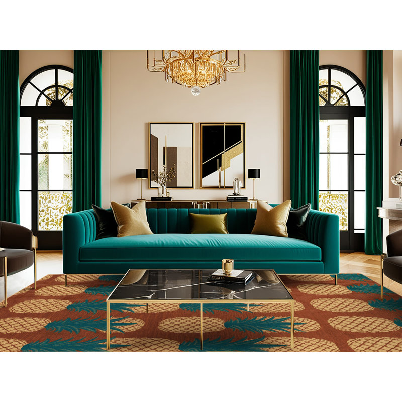  Tapis lavable avec ananas et fruits, Tapis de couloir 2 pi x 4 pi