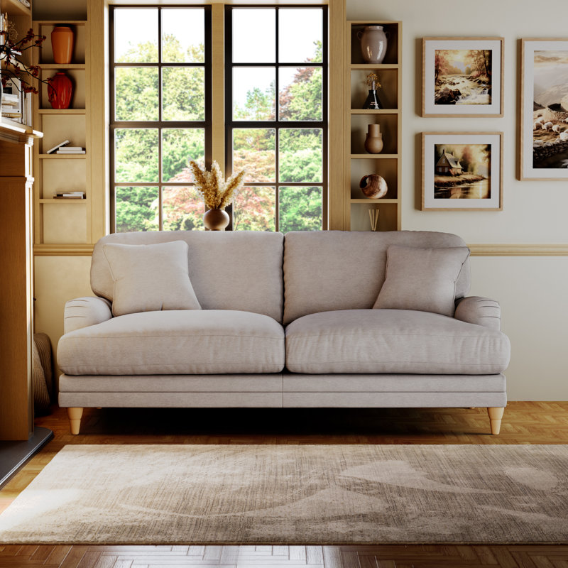 Adaku 3 Seater Sofa , Silver, Country Oak
