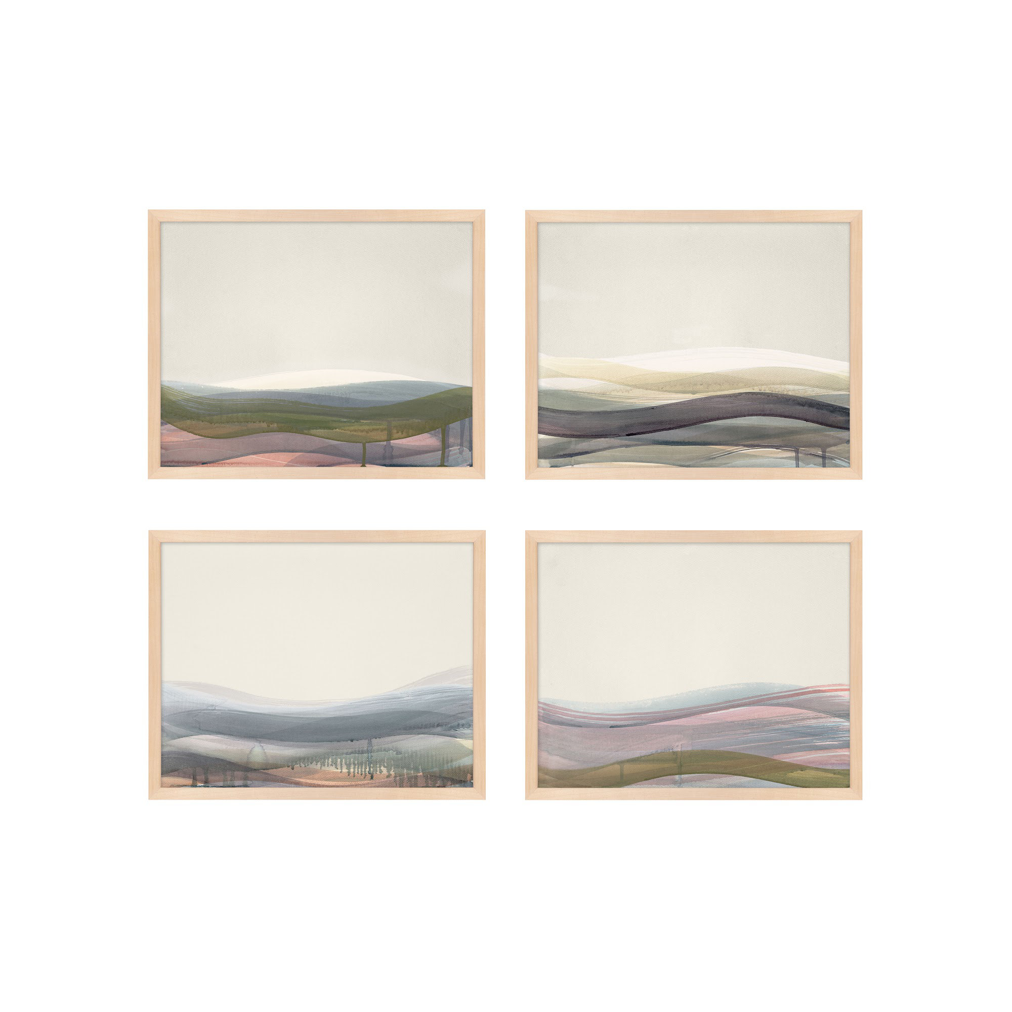 Lalita Preliminary" by Beth James - Framed Wall Art, 38" W x 30" H, Maple Framed