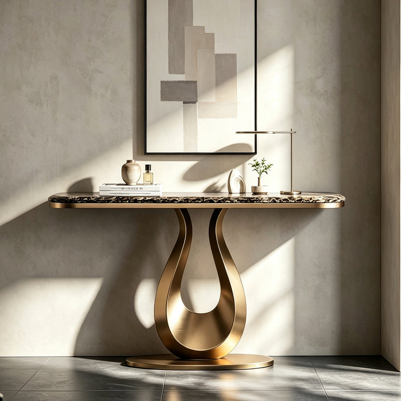 Console Italian Minimalist, H 33,5 po x l 47,2 po x P 13,8 po