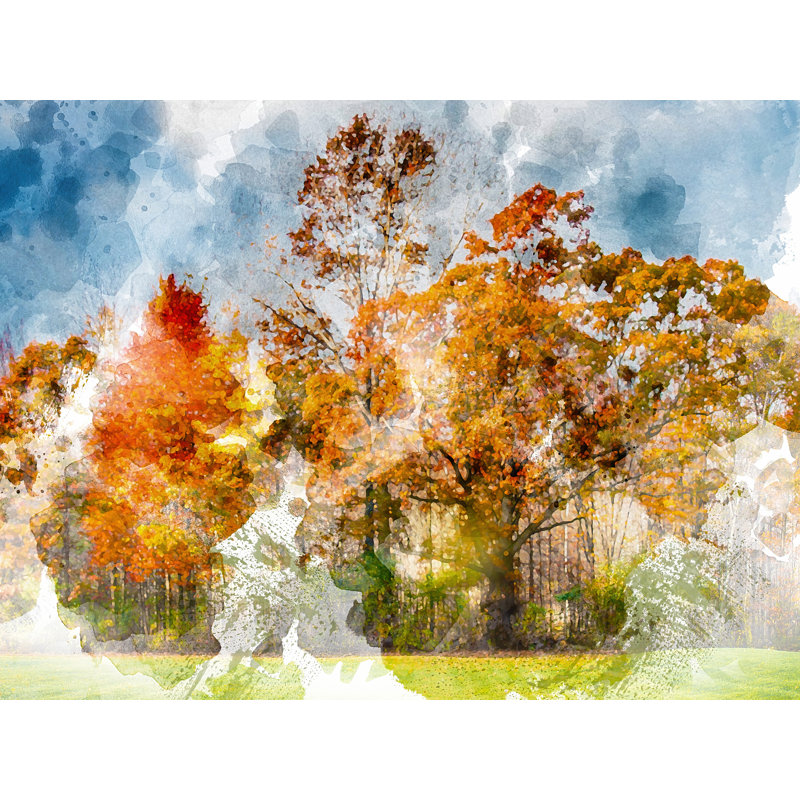«Idom Leaves Of Autumn on Canvas» par Chamira Young, reproduction, H 12 po x l 16 po