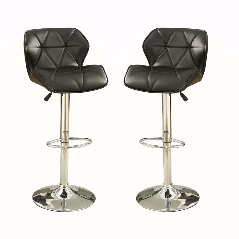 Ensemble de 2 chaises à hauteur de comptoir en simili cuir pour tabourets Modern Kitchen, Noir
