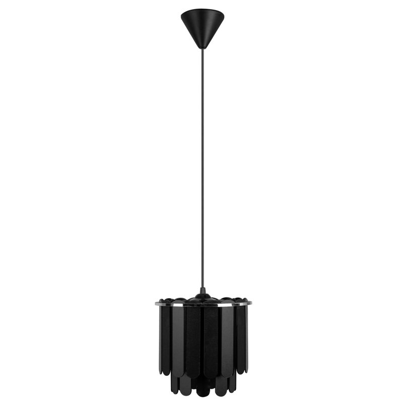 Luminaire suspendu à 1 lumière Pontius, Noir, Noir