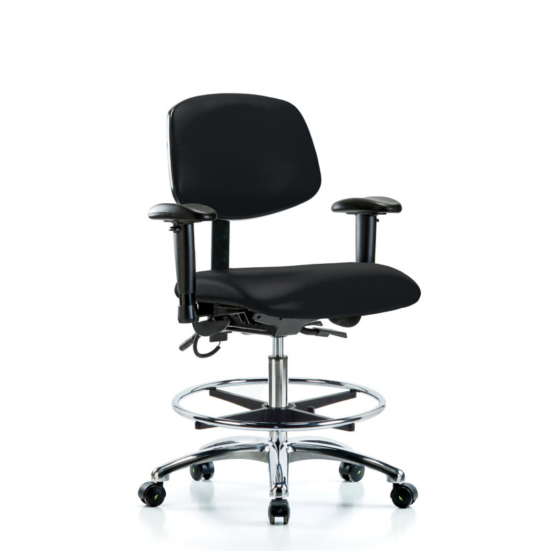 Vinyl Task Chair, Black, Casters