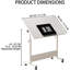 Bureau debout à hauteur réglable, bureau mobile pliable avec roulettes-121280680