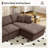 110'' Comfy L Shaped Sectional Modular Cloud Sofa with Ottoman, Oversized Compression Deep Seat Couch, 3 Seater Living Room Set-910451952