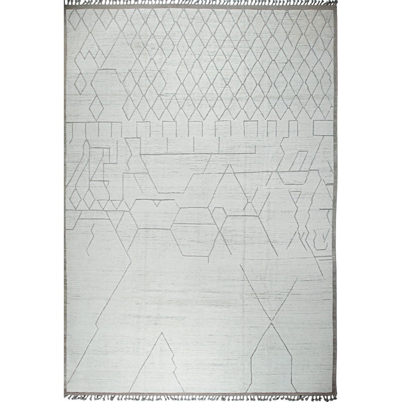 Hand Knotted Wool Geometric Area Rug