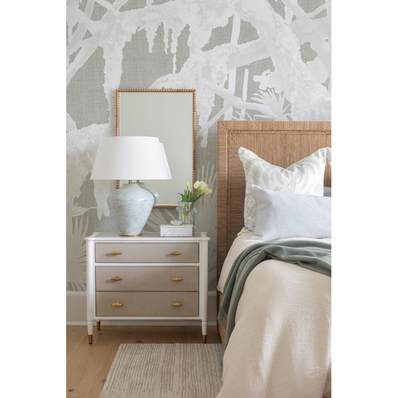 Kiawah Oaks Muted Mural by Megan Molten, White/Gray, Paper