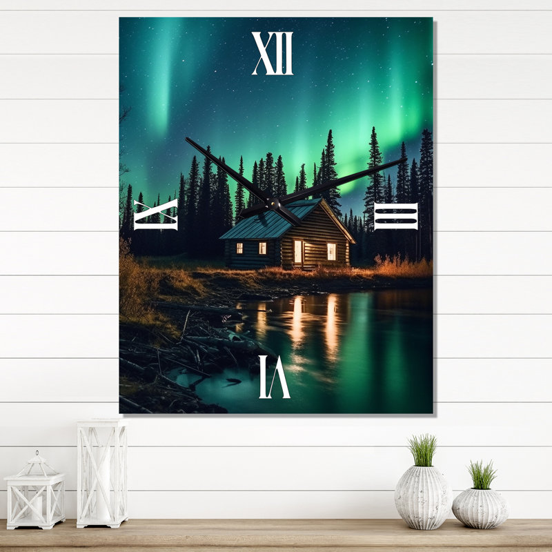 Yukon Northern Lights Beauty VI - Horloge murale canadienne, Très grand