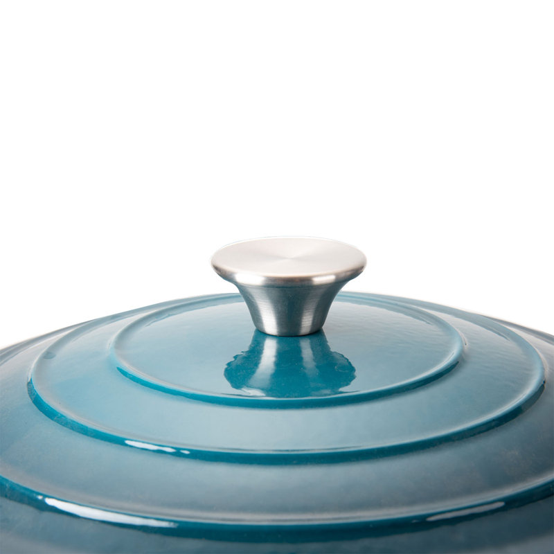 2 Quarts Non-Stick Enameled Cast Iron Saucepan, Blue