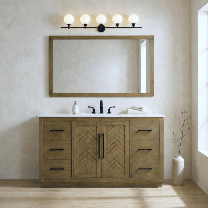 Meuble-lavabo simple 60 po, Noisette chêne