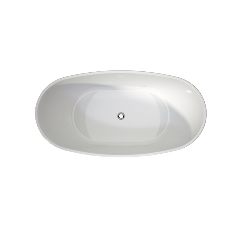 Acrylic Free Standing Tubs 60"-Luxury Spacious, Modern Deep Soaking Bath-Tubs,White