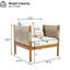 Ensemble de 2 fauteuils club d'extérieur avec corde beige à motif de losanges, finition teck