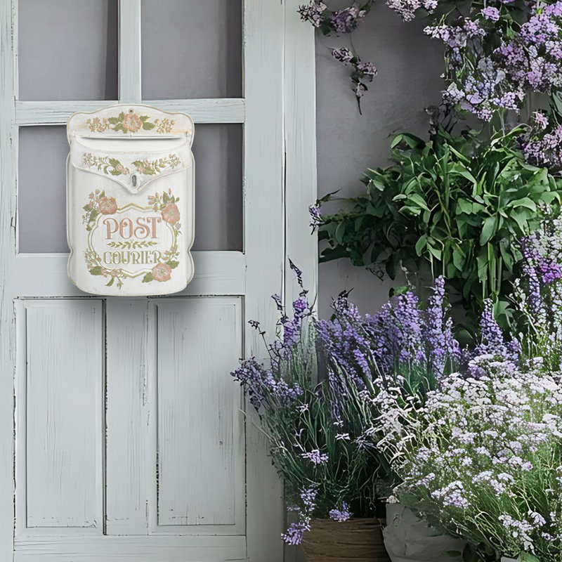 Timmons Vintage Wall Mounted Letterbox - Post Box Outdoor Mailbox for House, Garden Wall, or Door