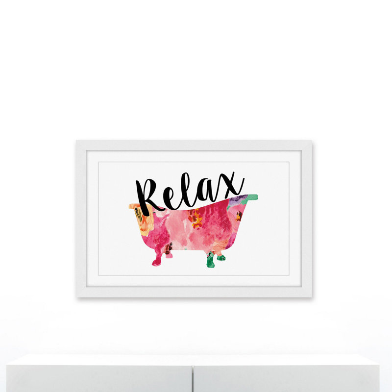 «Relax Tub» par Diana Alcala - reproduction d'art sur papier encadrée, H 16 po x l 24 po x P 1,5 po