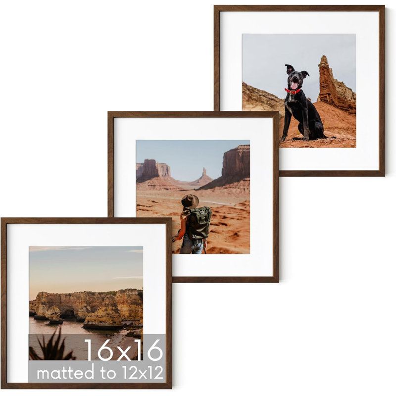 Cadre photo en bois massif  - ensemble de 4, 12 x 12