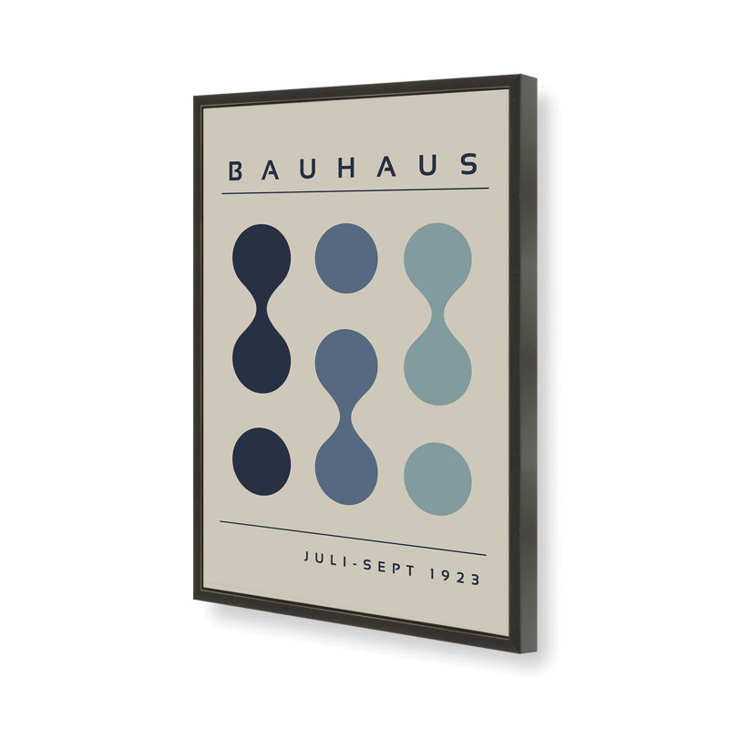Imprimé Midhaus Bauhaus, Reproduction encadrée sans passe-partout, H 15 po x l 12 po x P 1,25 po, Noir satiné