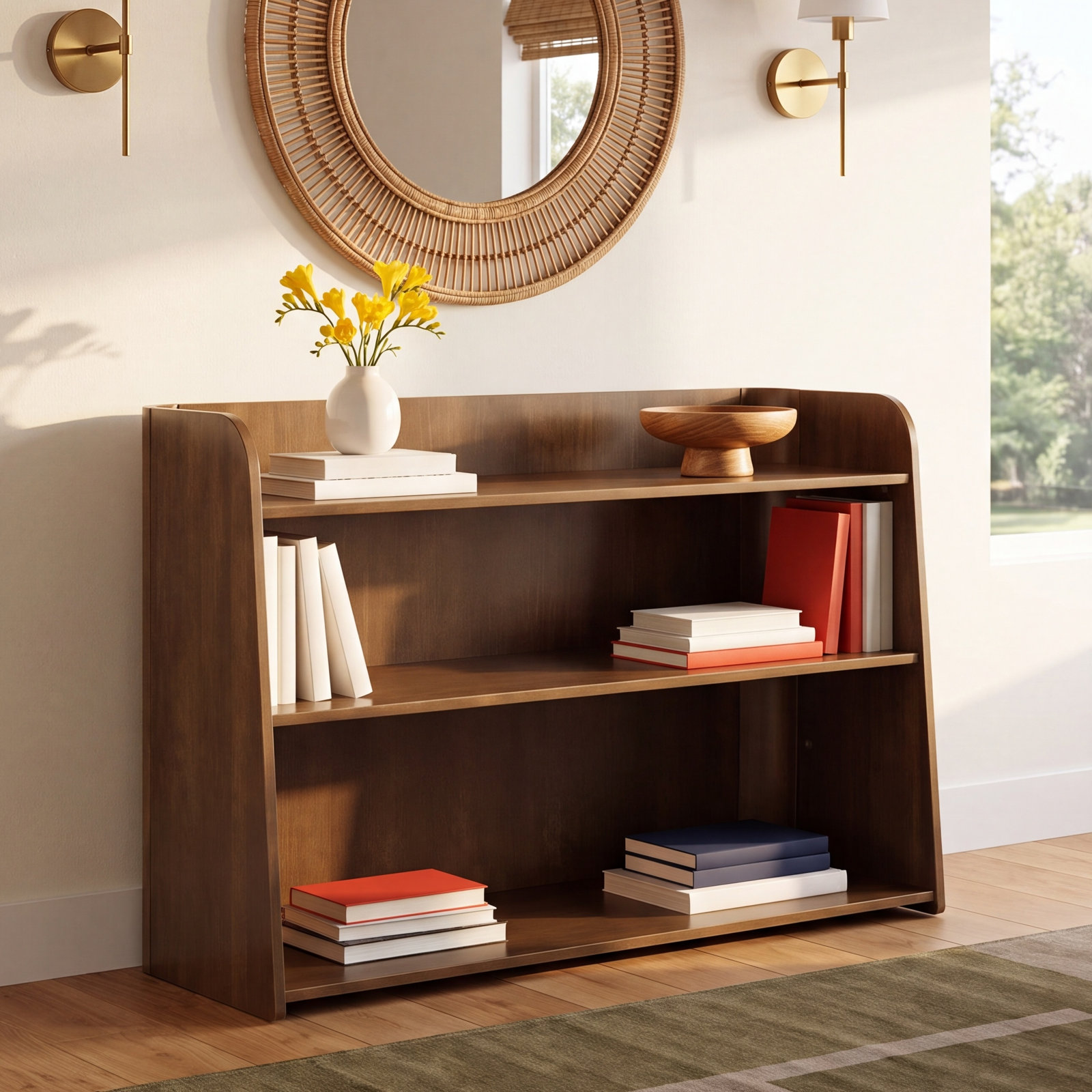 Melo Montessori-Inspired Bookcase, Natural Walnut