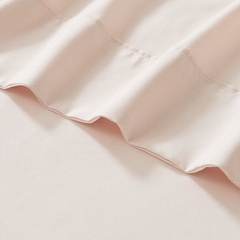 Verona Solid Sheet Set, Full Sheet Set with 4 Pilowcases, Pink