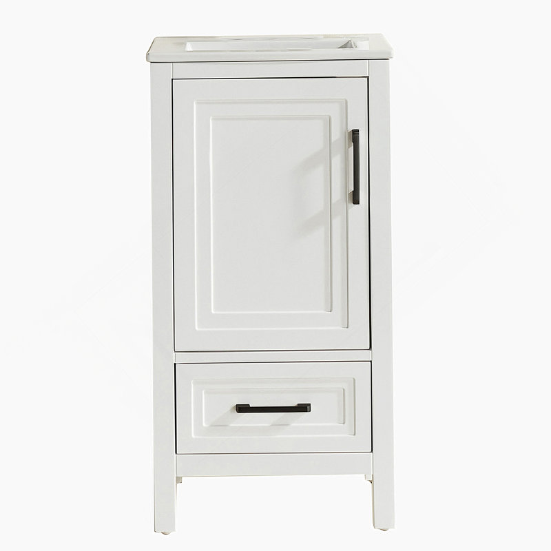 Meuble-lavabo simple autoportant de 18 po avec plateau entièrement assemblé