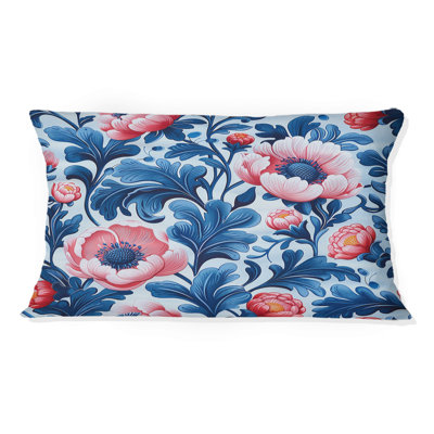 Coussin lombaire traditionnel - bleu et rose