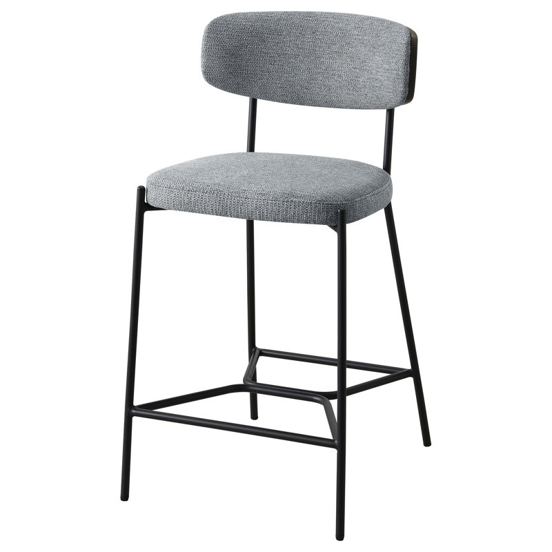 Tabouret de bar Elison (ensemble de 2), Gris, Tabouret de comptoir avec siège d'une hauteur de 