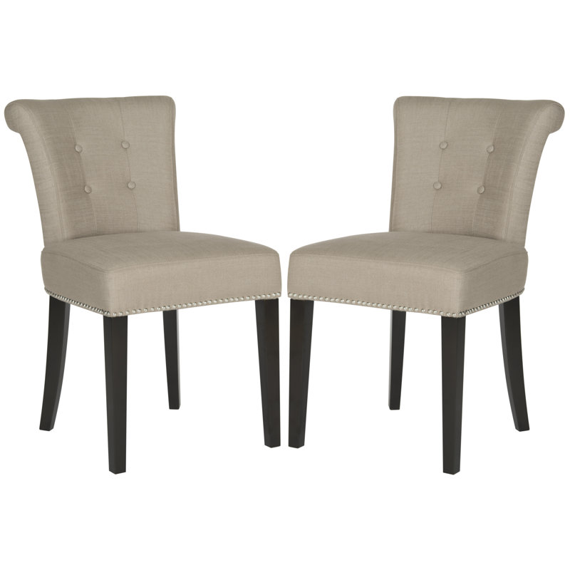 Chaise d'appoint capitonnée Ring, Huître