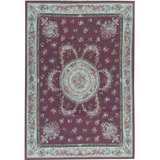 Hand-Knotted High-Quality Wine and Beige Area Rug