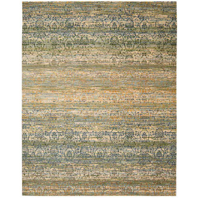 Tapis vert / bleu / beige Denoila