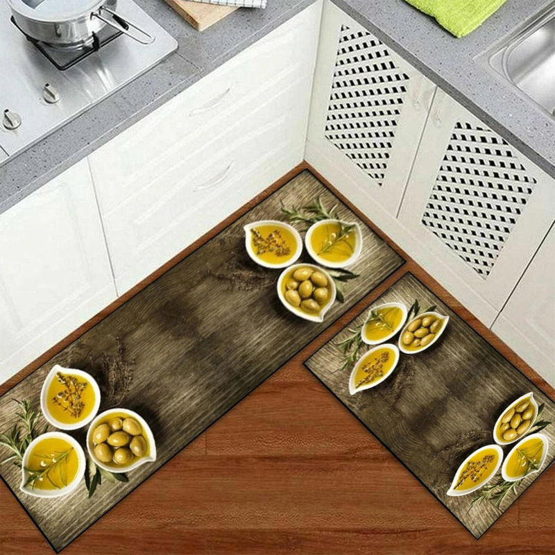 3D Fruit Kitchen Mat – Washable Non-Slip Runner Rug – Door Mat with Rubber Backing – Polypropylene, 50cm W x 70cm L