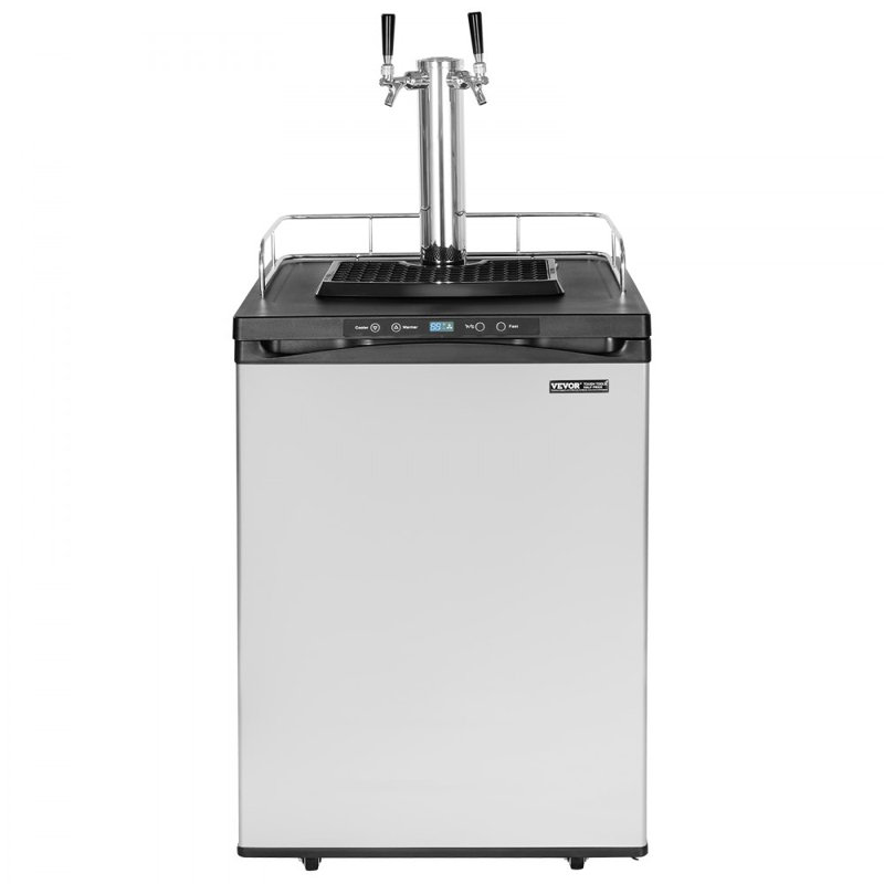 Beer Kegerator Draft Beer Dispenser Full Size Keg Refrigerator Dual Tap