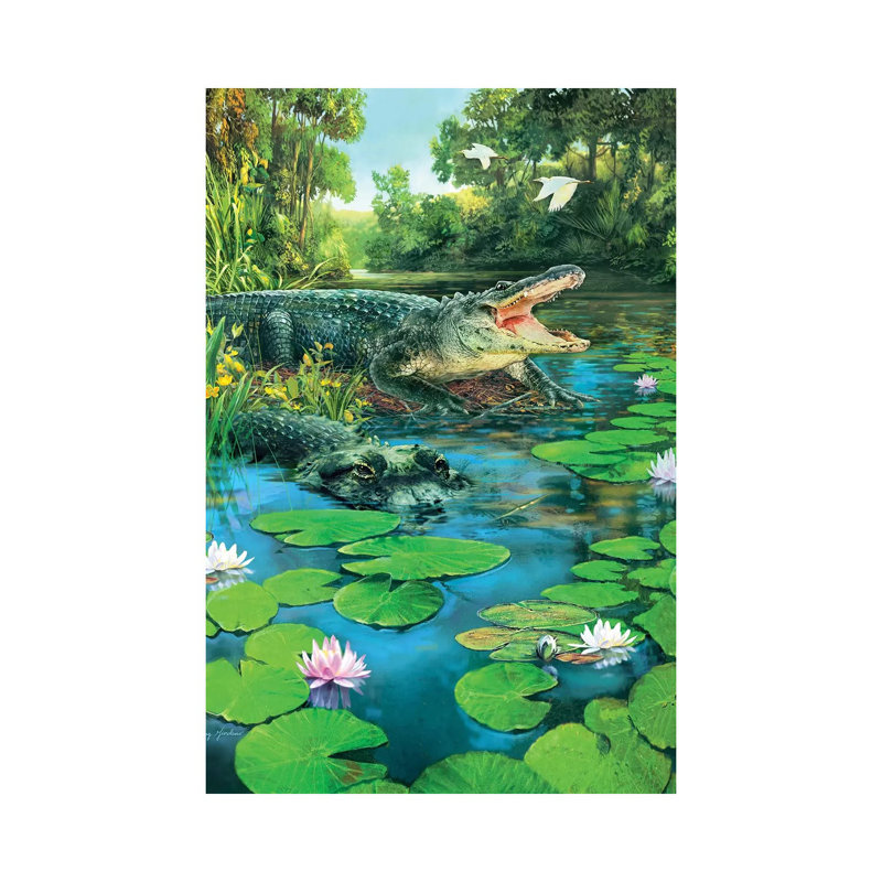 Alligators by Greg & Company - Wrapped Canvas Painting, 20.32 cm H x 30.48 cm W