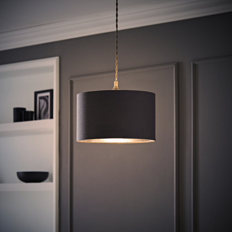Dashima Linen Blend Drum Lamp Shade ( Slip-On ) in Grey, 20" H x 35" W x 35" D