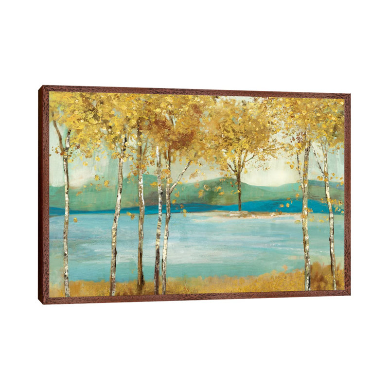 Overlooking 1 Piece Painting on Canvas, 101.6 cm H x 66.04 cm W, Classic Brown Wood Framed Canvas