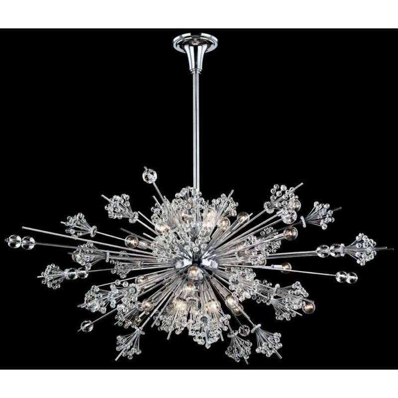 Lustre Starburst, H 37 po x l 55 po x P 55 po, Givré